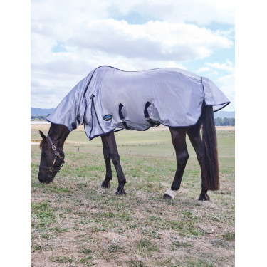 Manta anti-moscas combinada ComFiTec Hexi Shield Weatherbeeta Prata / marinho / branco