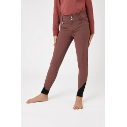 Calça de equitação com aderência total em silicone Horze Leighton Juvenil com bolso para celular Bordéus Bord&am Calça de equitação com aderência total em silicone Horze Leighton Juvenil com bolso para celular Bordéus Bord&am