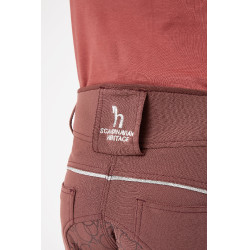 Calça de equitação com aderência total em silicone Horze Leighton Juvenil com bolso para celular Bordéus Bord&am Calça de equitação com aderência total em silicone Horze Leighton Juvenil com bolso para celular Bordéus Bord&am