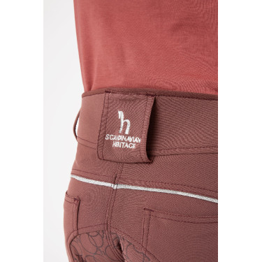 Calça de equitação com aderência total em silicone Horze Leighton Juvenil com bolso para celular Bordéus Bord&am Calça de equitação com aderência total em silicone Horze Leighton Juvenil com bolso para celular Bordéus Bord&am