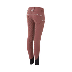 Calça de equitação com aderência total em silicone Horze Leighton Juvenil com bolso para celular Bordéus Bord&am Calça de equitação com aderência total em silicone Horze Leighton Juvenil com bolso para celular Bordéus Bord&am