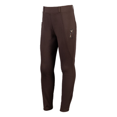 Legging Mia fundo 1/1 em silicone HKM Castanho escuro