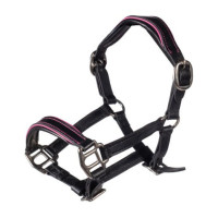 Caveção de couro Manchester Hobby Horsing HKM Preto / fúcsia