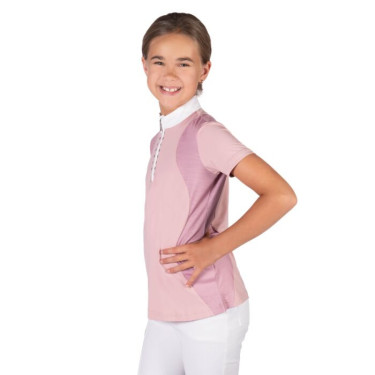 Pólo de concurso HKM Glam criança Rosa velho