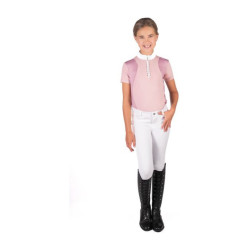 Pólo de concurso HKM Glam criança Rosa velho