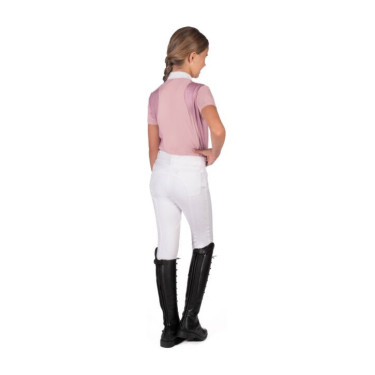 Pólo de concurso HKM Glam criança Rosa velho