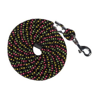 Longe HKM Neon Flash com mosquetão Preto