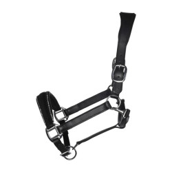 Cabresto de couro HKM Glamour Preto / prateado