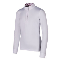 Polo de concurso Hunter Kids de mangas compridas HKM Branco Polo de concurso Hunter Kids de mangas compridas HKM Branco