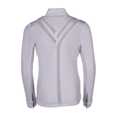 Polo de concurso Hunter Kids de mangas compridas HKM Branco Polo de concurso Hunter Kids de mangas compridas HKM Branco