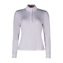 Polo de concurso Hunter de mangas compridas HKM Branco