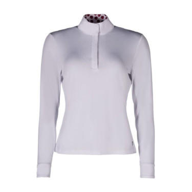 Polo de concurso Hunter de mangas compridas HKM Branco