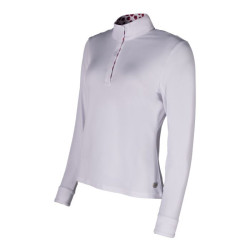 Polo de concurso Hunter de mangas compridas HKM Branco