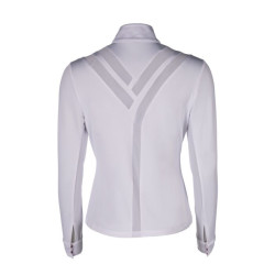 Polo de concurso Hunter de mangas compridas HKM Branco