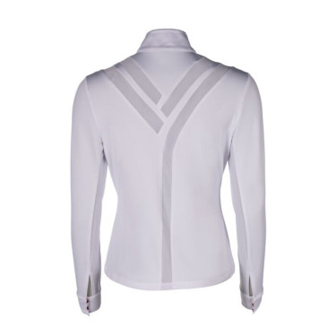 Polo de concurso Hunter de mangas compridas HKM Branco