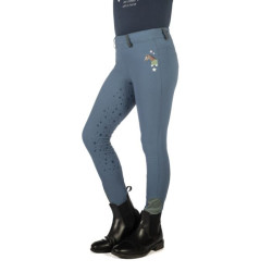 Legging HKM Pony Dream II com reforço completo em silicone Azul cinzento