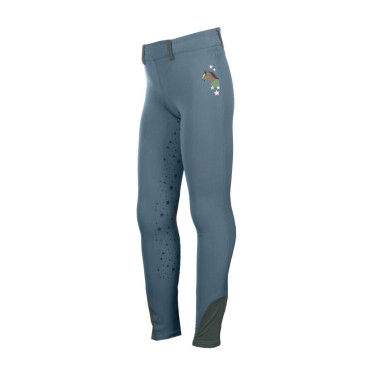Legging HKM Pony Dream II com reforço completo em silicone Azul cinzento