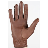 Luvas de couro e malha para mulher Horze Castanho Luvas de couro e malha para mulher Horze Castanho