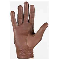 Luvas de couro e malha para mulher Horze Castanho
