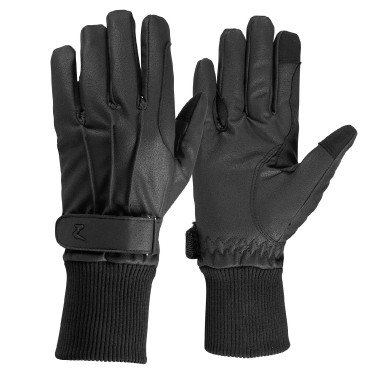 Luvas de couro PU forradas com lã polar Horze Luvas de couro PU forradas com lã polar Horze