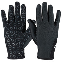 Luvas de equitação infantis com palma de silicone Horze Preto