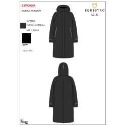 Casaco softshell feminino equestre com abertura traseira