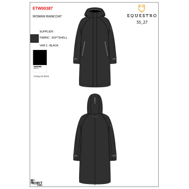 Casaco softshell feminino equestre com abertura traseira