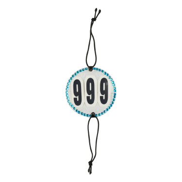 Porta-número de concurso com strass Horze Azul