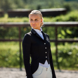 Casaco de competição Carla feminino Horze Preto Casaco de competição Carla feminino Horze Preto