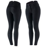 Calça de equitação com reforços de couro Daniela feminina Horze Preto