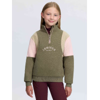 Camisola de Manga Comprida com Fecho de Um Quarto Young Rider Viola LeMieux Verde salgueiro Kaki