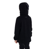 Moletom infantil unissex em pelúcia teddy com zíper e capuz Equestro Preto / preto