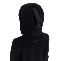 Moletom infantil unissex em pelúcia teddy com zíper e capuz Equestro Preto / preto