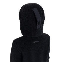 Moletom infantil unissex em pelúcia teddy com zíper e capuz Equestro
