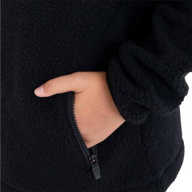 Moletom infantil unissex em pelúcia teddy com zíper e capuz Equestro