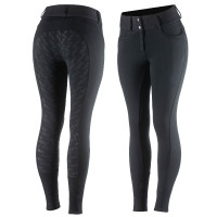 Calça de equitação térmica com silicone no assento completo Mia feminina Horze Preto