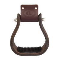Estribo western de madeira com banco antiderrapante de borracha Westwood Castanho escuro