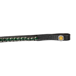 Testeira com strass Stones Concept Equestro Preto / esmeralda