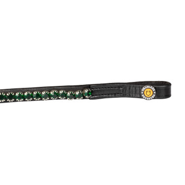 Testeira com strass Stones Concept Equestro Preto / esmeralda