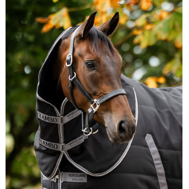 Capuz de Estábulo Rambo 200 g Horseware Preto / tempestade / cinza prateado