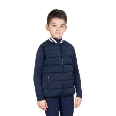 Colete técnico infantil com gola de malha criança Blazer marinho Azul-marinho