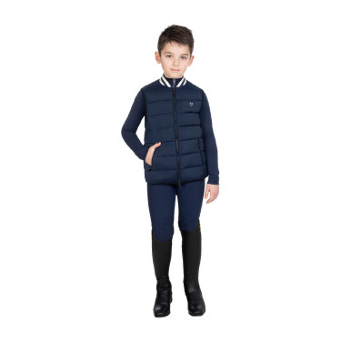 Colete técnico infantil com gola de malha criança Blazer marinho Azul-marinho