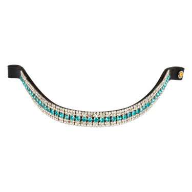 Frontal Azul Crystal em couro Equestro