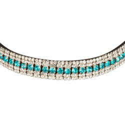 Frontal Azul Crystal em couro Equestro