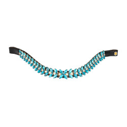 Frontal Blue Jets Crystal em couro Equestro