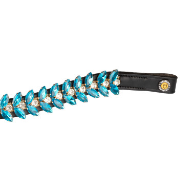 Frontal Blue Jets Crystal em couro Equestro
