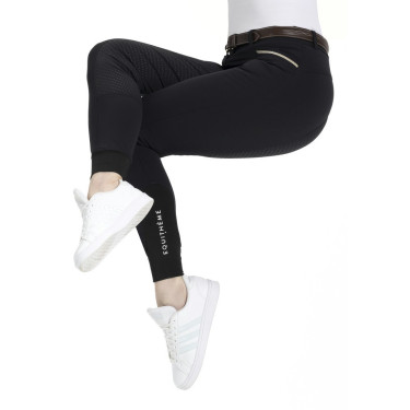 Calça Equithème Gizel com fundo de silicone Preto Calça Equithème Gizel com fundo de silicone Preto