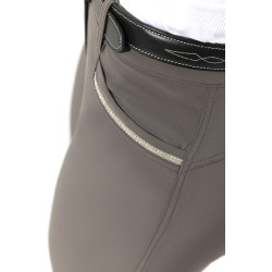 Calça Equithème Gizel com fundo de silicone Cinzento-acastanhado Castanho Calça Equithème Gizel com fundo de silicone Cinzento-acastanhado Castanho