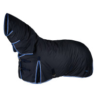 Cobertura externa Horze com protetor de pescoço Glasgow 150 g Azul escuro Cobertura externa Horze com protetor de pescoço Glasgow 150 g Azul escuro