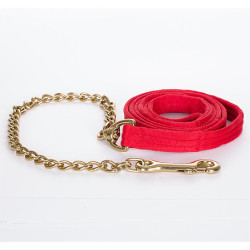 Longe em tecido forrado com corrente simples Finn-Tack Vermelho